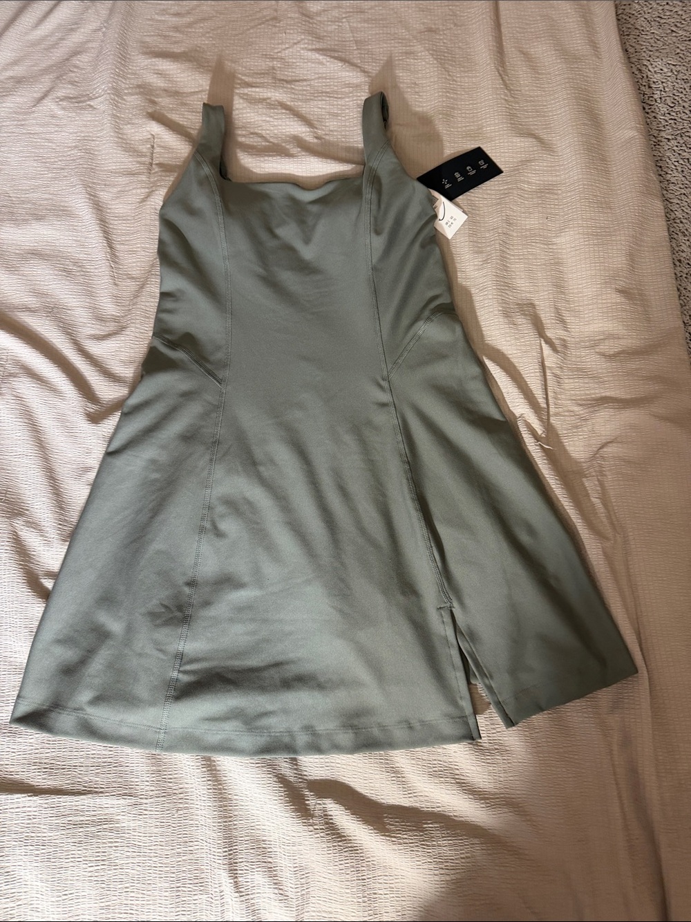 YPB BY ABERCROMBIE AND FITCH Sage Green Square-Neck Mini Dress